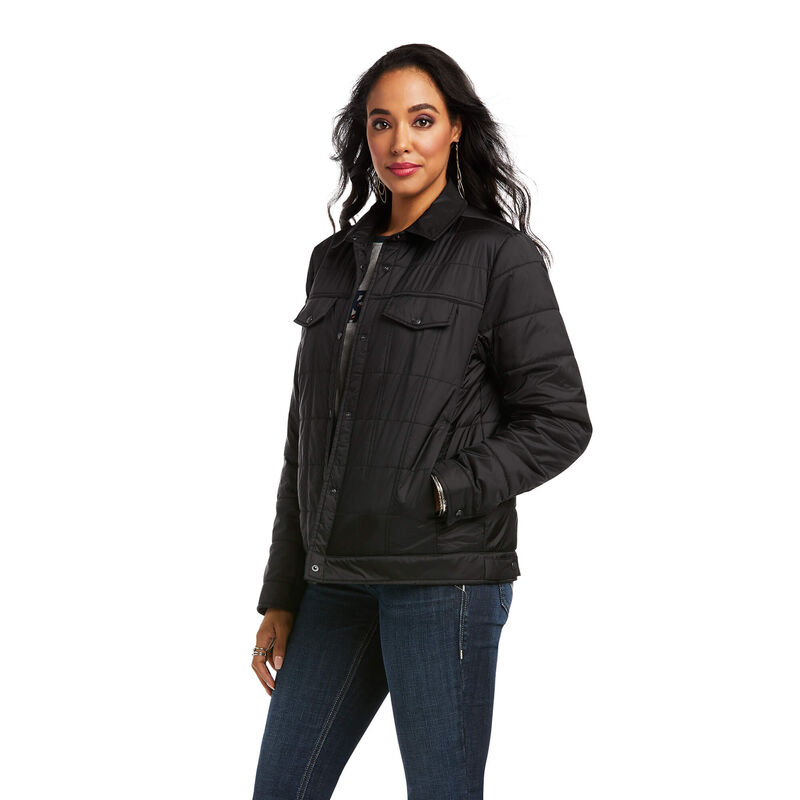 Chaqueta Ariat Puffer Trucker Insulated Negras Mujer - Chile 023-KJUNDI